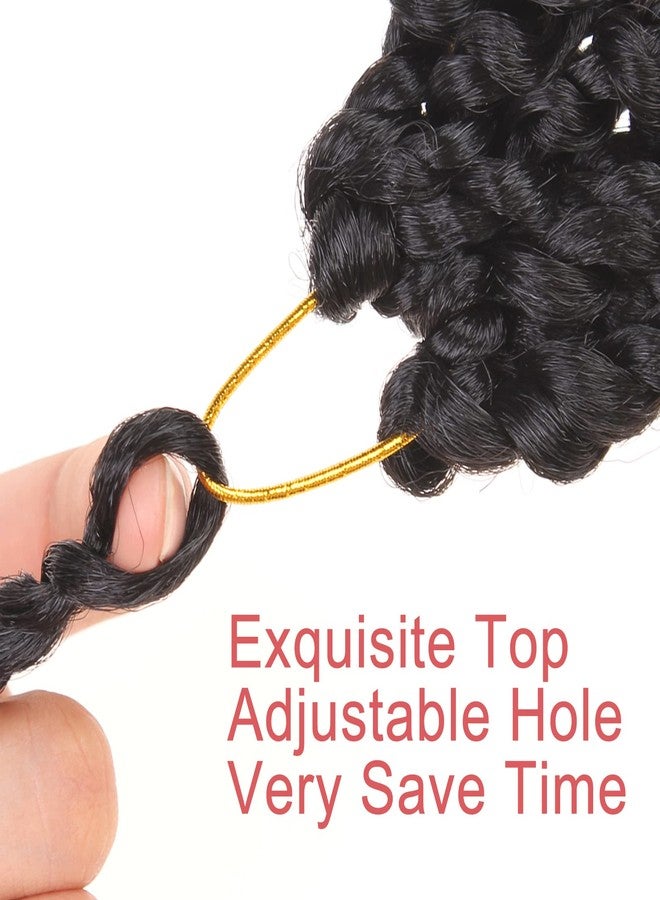 Leeven 8 Packs Pre Twisted Passion Twist Crochet Hair 12 Inch 3 Tone Ombre Brown Pre Looped Short Bomb Twists Curly Ends Bohemian Braids Synthetic Hair Extensions for Women 12 Strands/Pack #1B/30/27 - Image 4